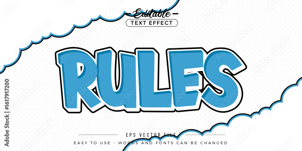 Poster bold rules text, editable text effect.