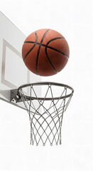 Fototapeta premium Basketball in Flight Aiming for the Hoop
