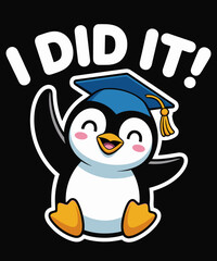 I Did It Dabbing Penguin Funny Graduation Hat Penguin Lovers