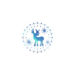 Christmas design with deer silhouette