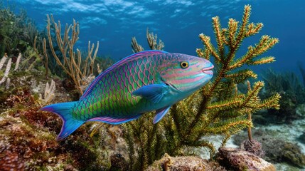 Obraz premium Colorful tropical fish on coral reef