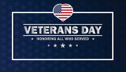 Veterans Day Tribute Design – Honoring All Who Served with Patriotic USA Heart Banner