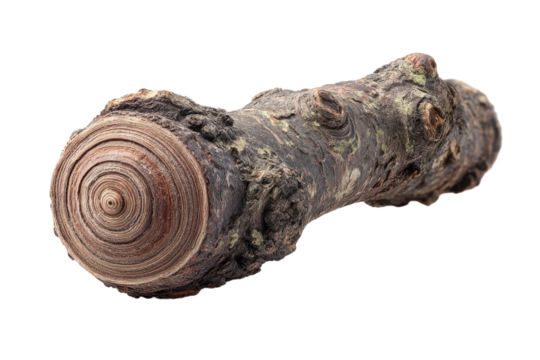 Circular rings in a wooden log isolated on black Close up view of wood rings Tree life growth on transparent background