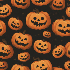 halloween pumpkin seamless pattern