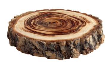Detailed wood cut tree rings textured nature trunk detail forest annual slice ecology growth on transparent background