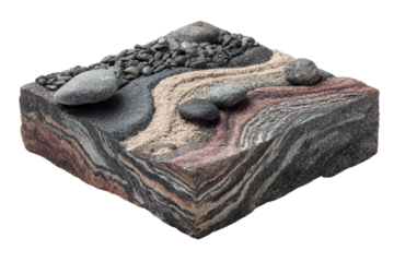 Cross Section Soil Layers Geology Sedimentary Rock Formation Strata Study Minerals Science on transparent background