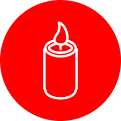 Candle Vector Line White Circle Red