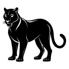 Obraz premium Black panther and tiger vector illustrations, featuring wild animal silhouettesBlack panther and tiger vector illustrations, featuring wild animal silhouettes
