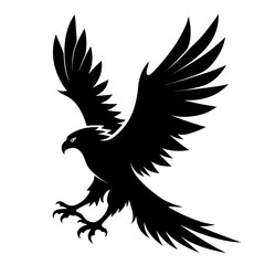 Elegant eagle vector illustration featuring a majestic bird with outstretched wings, ideal for a silhouette design or tattoo art