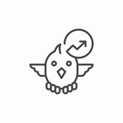 bird chart growth icon sign vector