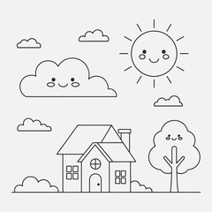 A simple coloring book page for kids