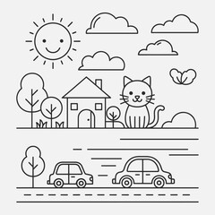 Fototapeta premium A simple coloring book page for kids