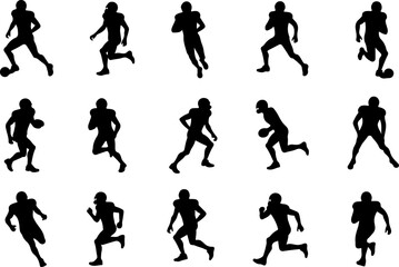Obraz premium American Football Player Silhouettes in Action