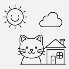 A simple coloring book page for kids