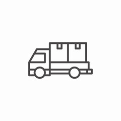 delivery truck with boxes icon sign vector