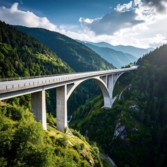 Mountain bridge spanning valley