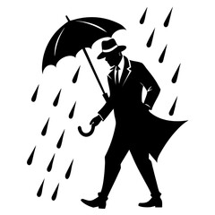 Young woman holding an umbrella, offering protection from the rain, illustrating a concept of security for people