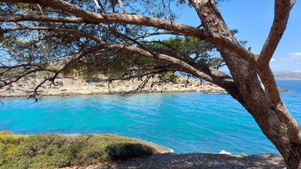 Summer in Angistri a small greek island off the coast of Athens in Argosaronicos Gulf. 