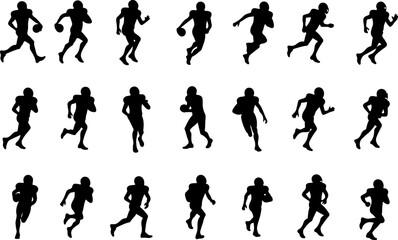 Naklejka premium American Football Player Silhouettes in Action