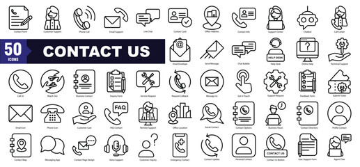 Contact Us icon set