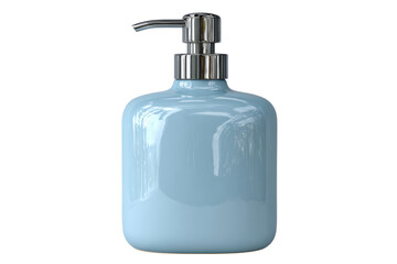 Elegant Soap Dispenser: A beautifully designed, pale blue soap dispenser, showcasing a sleek and modern aesthetic, suggesting cleanliness and tranquility. 