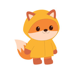 Cartoon Illustration of a Cute Fox