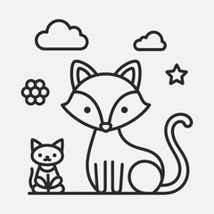 A simple coloring book page for kids