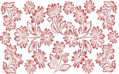 Obraz premium Red floral pattern design on white background