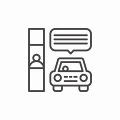 person in car conversation icon sign vector