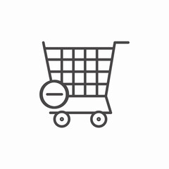 remove item from shopping cart icon sign vector