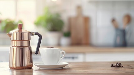 A vintage coffee percolator brewing a fragrant pot of dark roast coffee.