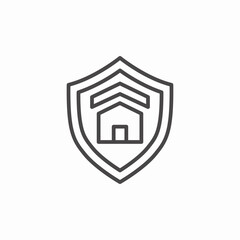 shield with house symbol icon sign vector