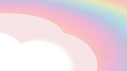 Soft pastel rainbow arching over a fluffy cloud