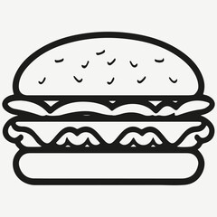 cheeseburger sketch illustration vector