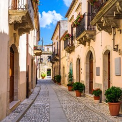 Fototapeta premium Picturesque Italian alleyway, sunny day