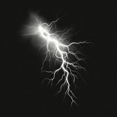 Lightning Strike on Black Background