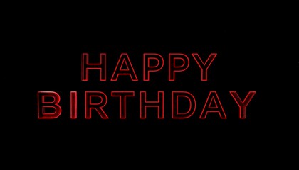 Red glowing text on black background