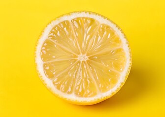 macro photography of lemon slice on yellow background