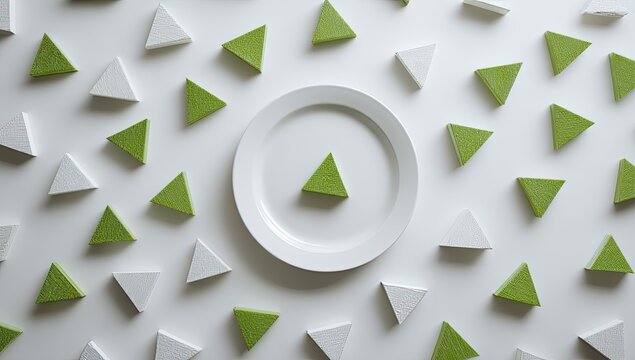 Green Triangles on White