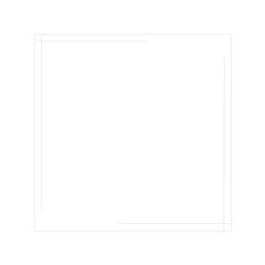 White thin line square frame element..