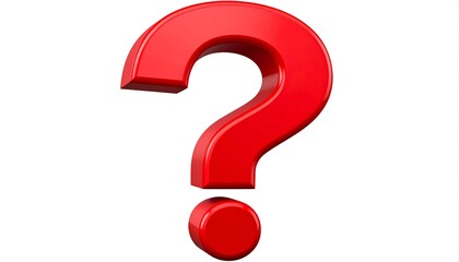 Red question mark on white background