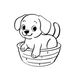 Smiling Dog Black and White Art