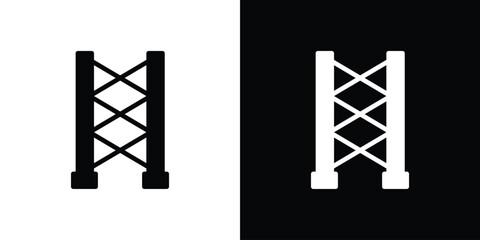 Scaffolding icon set in black glyph style. silhouette collection vector illustration.