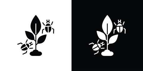 Pest plant icon set in black glyph style. silhouette collection vector illustration.