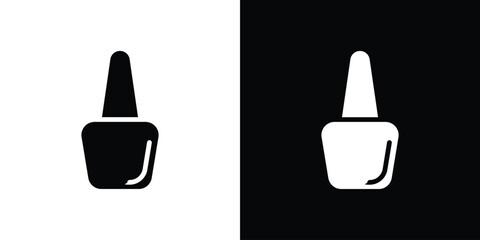 Nail polish icon set in black glyph style. silhouette collection vector illustration.