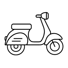 Obraz premium Line art illustration of a classic scooter on a white background 