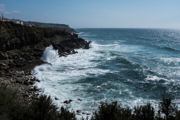 High waves in the ocean
