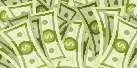 Vector cartoon image of money and bills. Concept of wealth, prestige and earnings. Element for your design.