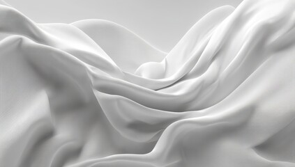 Obraz premium Smooth white fabric drapes in flowing folds (1)