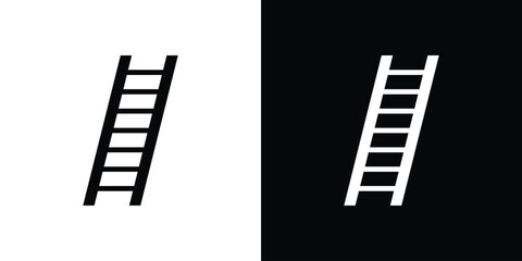 Ladder icon set in black glyph style. silhouette collection vector illustration.